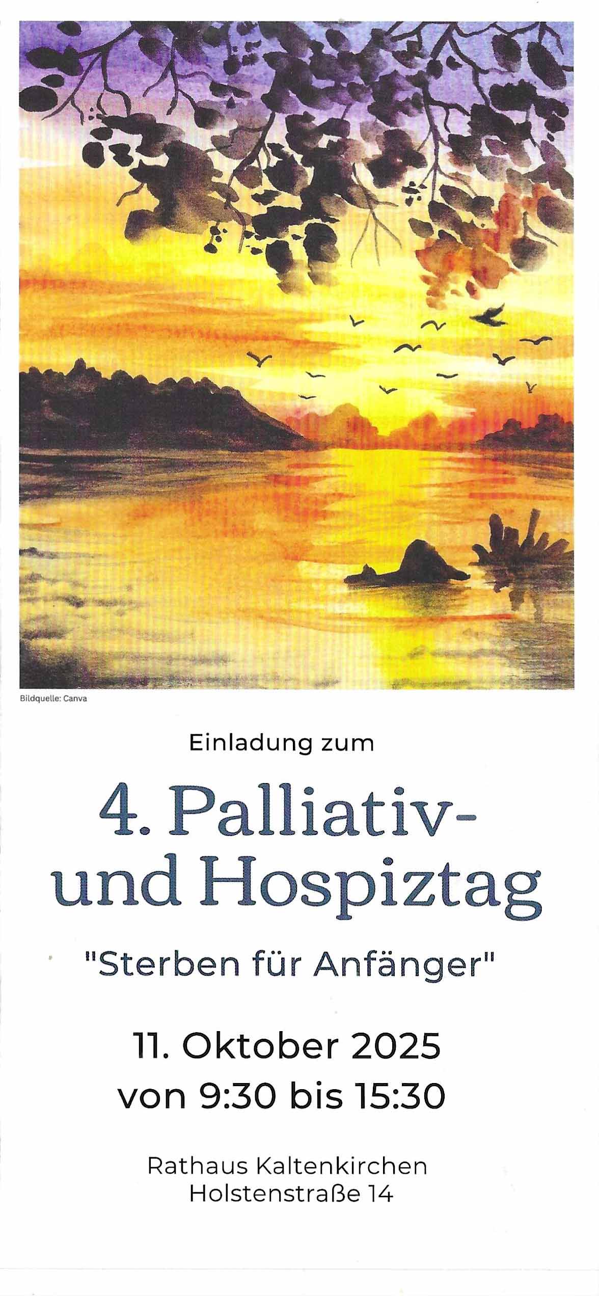 4. Palliativ- und Hospiztag in Kaltenkirchen am 11.10.2025 ab 9:30 bis 15:30 im Rathaus